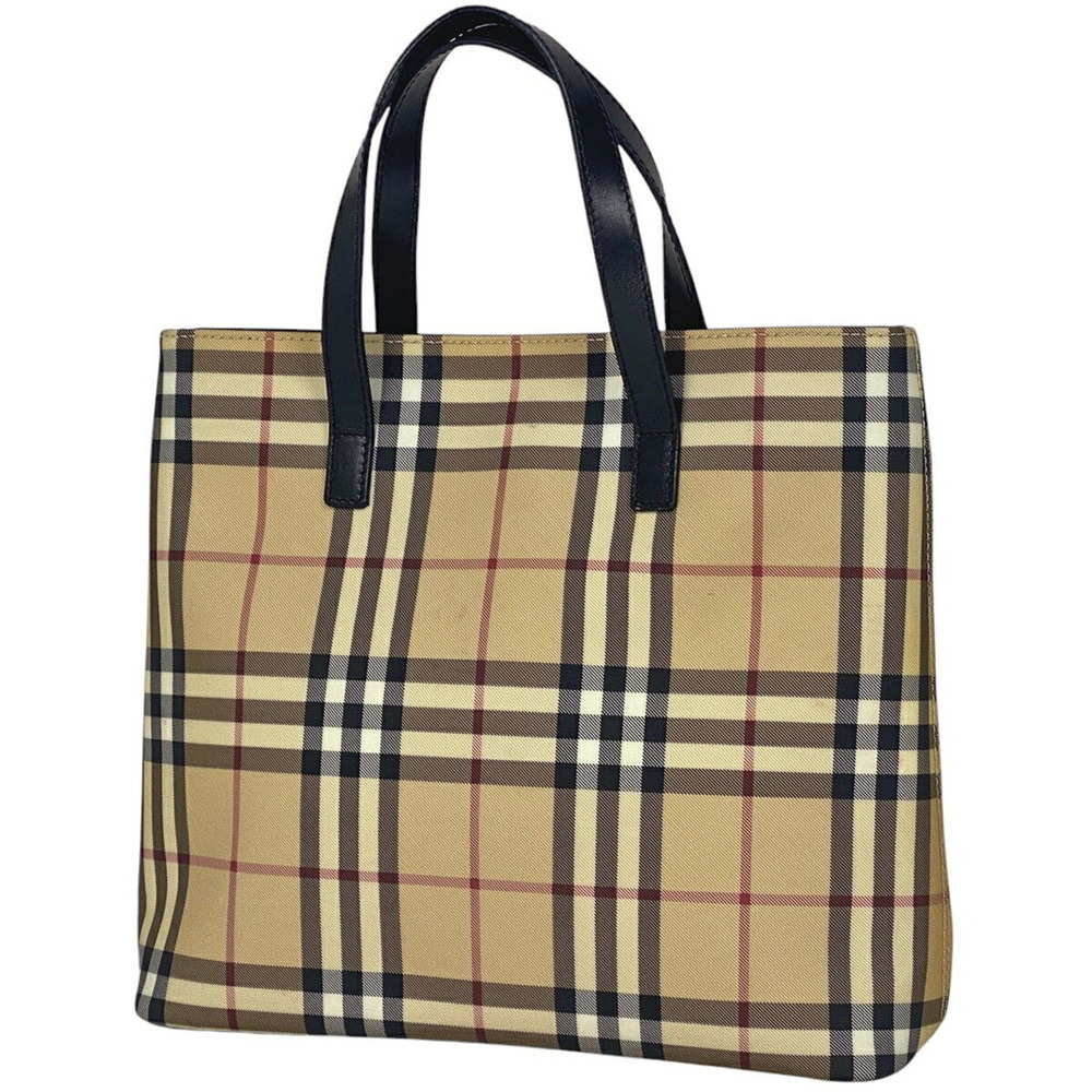Burberry check handbag tote bag Nova canvas beige